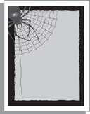 Halloween background border. Spider and spider's web. Download stationery and letterhead.